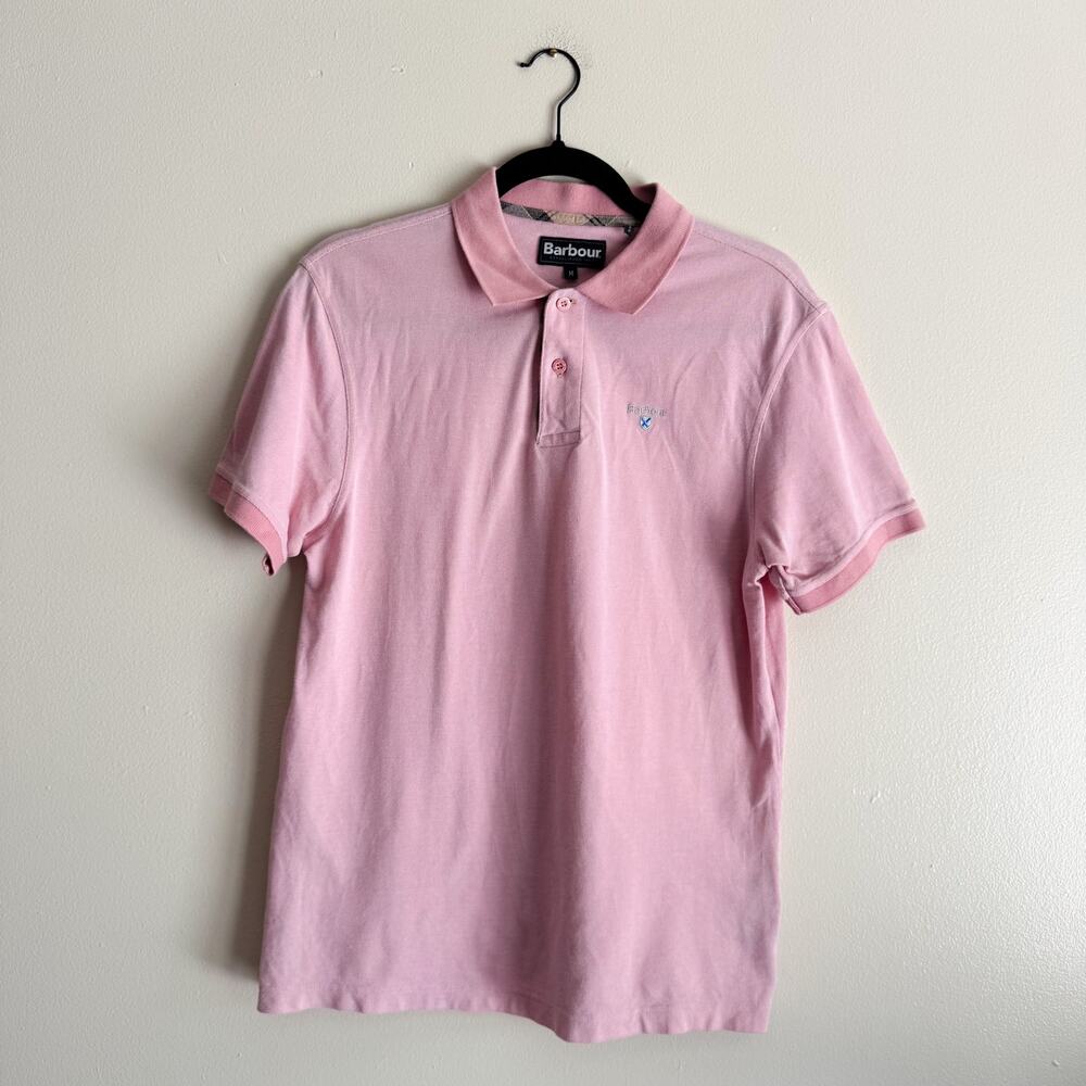 Barbour Pink Short Sleeve Polo Shirt Medium Preppy